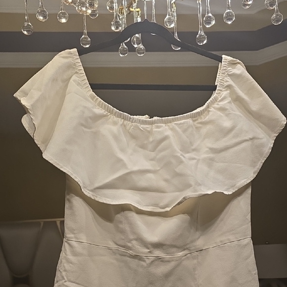 Ashley Stewart Cream Off-Shoulder Mini Dress - Picture 5 of 14